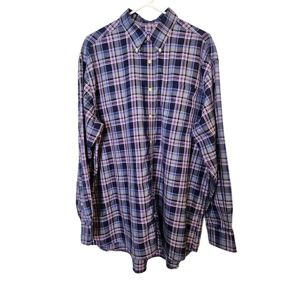 Hathaway no iron blue and purple dress shirt. Size XL.